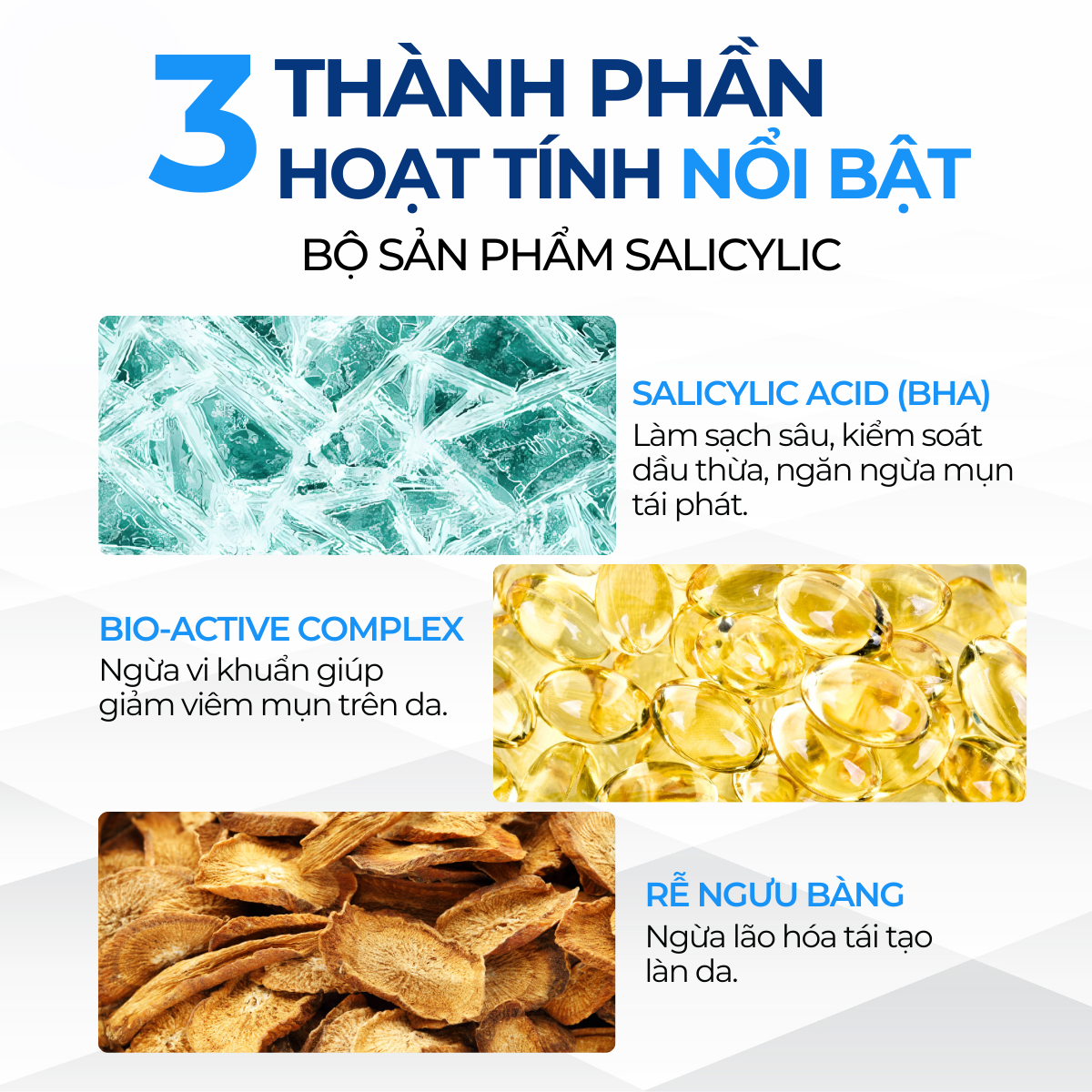 Mô tả Bộ Chăm Sóc Da Giảm Sưng Viêm Mụn, Tẩy Da Chết BHA Salicylic Compliment - 3