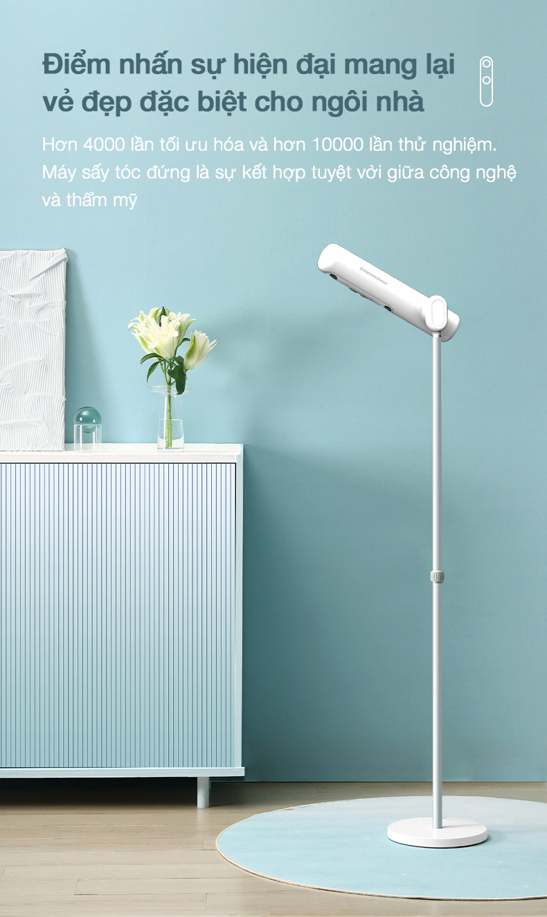 Mô tả Máy Sấy Tóc Đứng Vietnamrobovac A0D - Sấy Tóc Tự Động- Dưỡng Tóc Mềm Mượt Bằng ion Âm - Điều Chỉnh Góc 180 Độ - 7