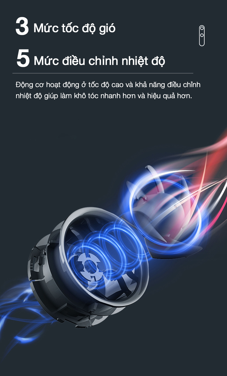 Mô tả Máy Sấy Tóc Tự Động Dạng Đứng Vietnamrobovac A1D - Chăm Sóc Tóc Mềm Mại Bằng Ion Âm - Điều Chỉnh Góc 180 Độ - 5