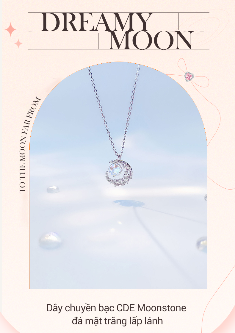 Dây chuyền bạc nữ CDE Moonstone 1