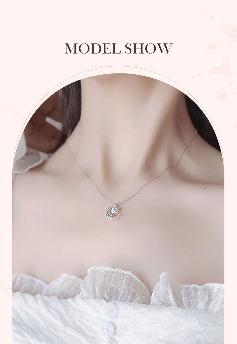 Dây chuyền bạc nữ CDE Moonstone 7