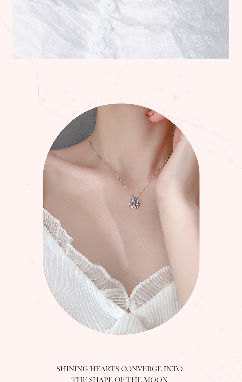 Dây chuyền bạc nữ CDE Moonstone 8