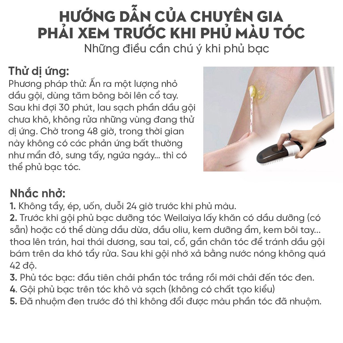 Mô tả Lõi Màu Phủ Bạc Dưỡng Tóc Weilaiya 100ml - Không kèm Đầu Lược Tiết Kiệm Hơn - 4