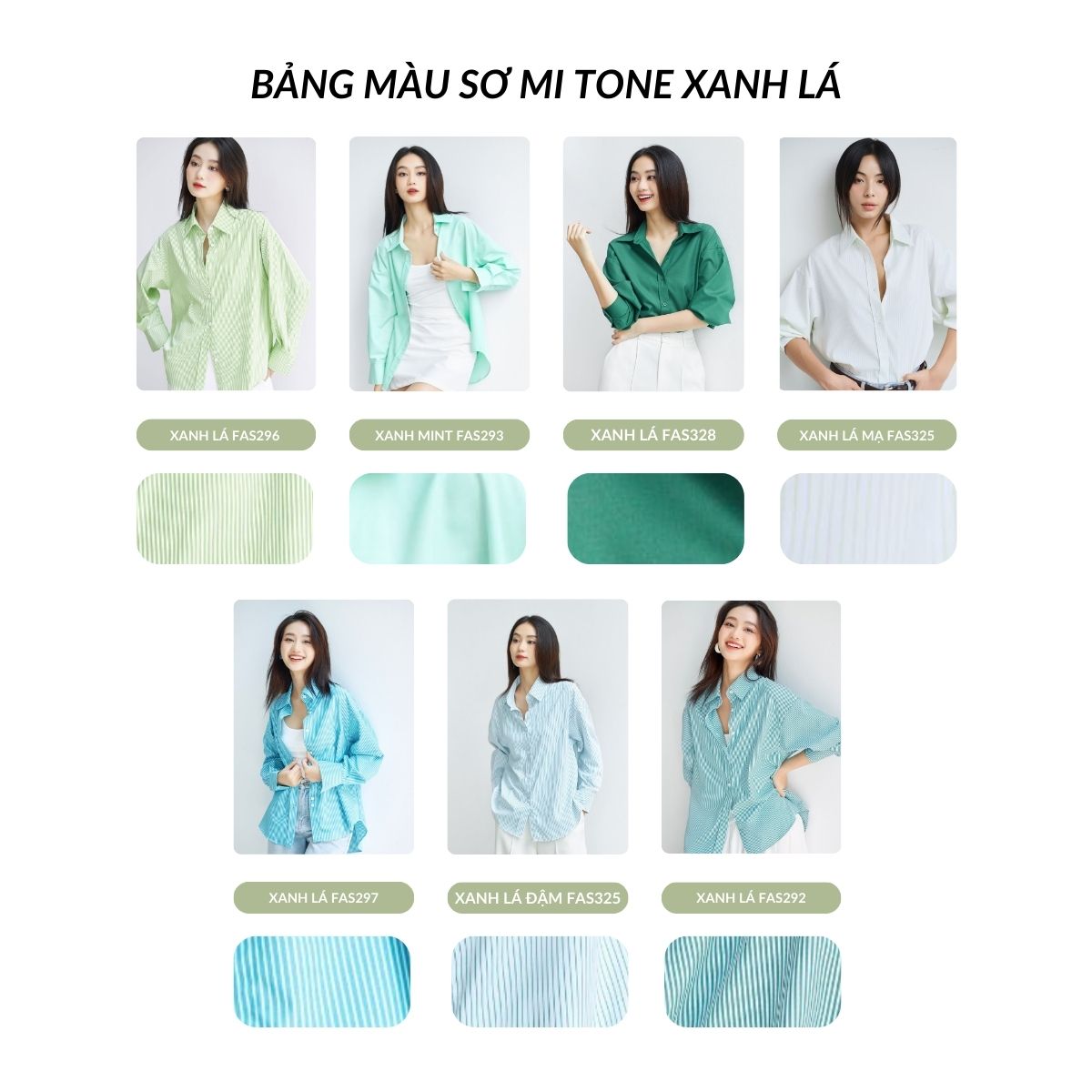Mô tả Áo sơ mi nữ GILLEE sơ mi dáng oversized, sơ mi form rộng vải kate Mỹ thanh lịch tone xanh lá năng động - 9