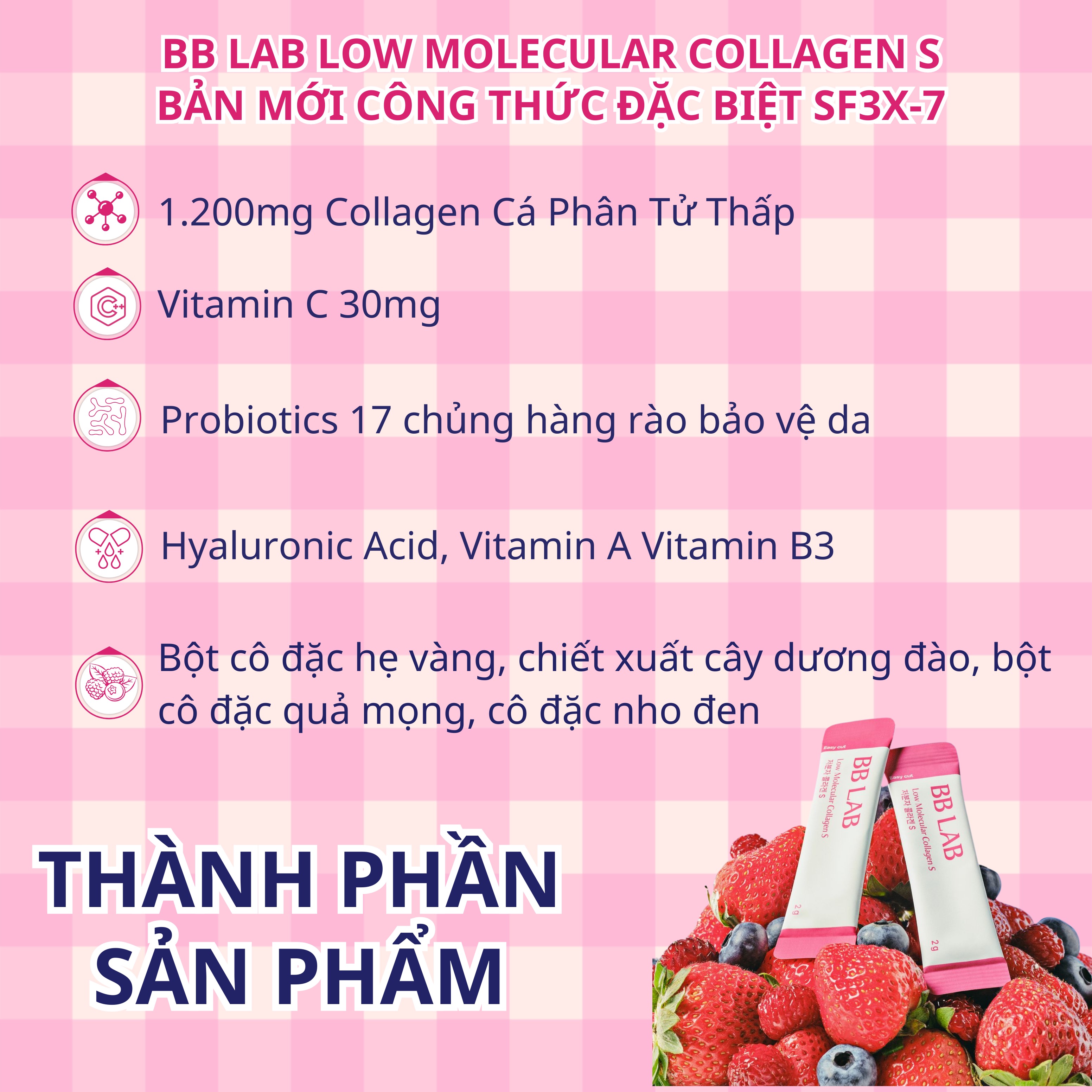 Mô tả Bột Collagen BBLAB Mẫu Mới Low Molecular Collagen S Chậm Lão Hóa Da, Sáng Da Căng Bóng, Giảm Nếp Nhăn, Mờ Nám 30 Gói/Hộp - 4