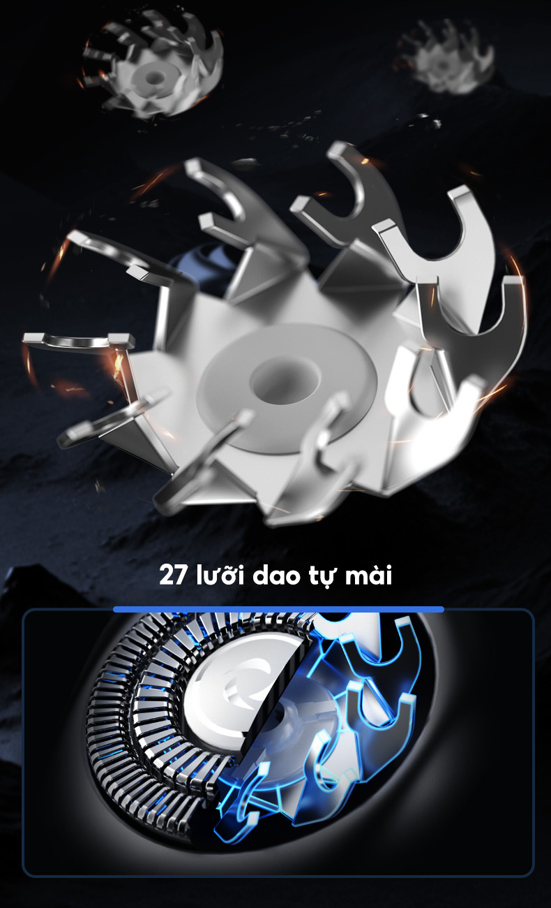 Mô tả Máy cạo râu Enchen X8S-C đa năng 5 in 1, đầu nổi 3D lưỡi dao kép mỏng, chống nước IPX7 - BH 6 tháng - 4