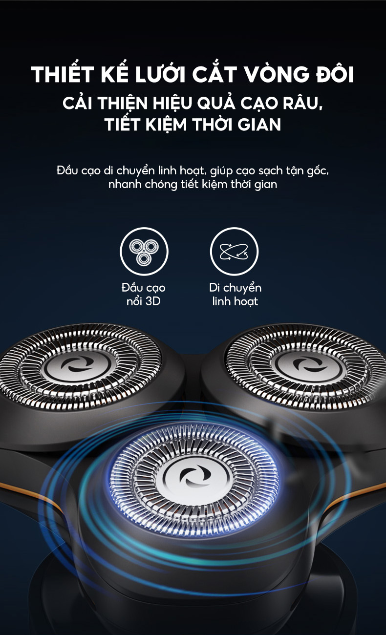Mô tả Máy cạo râu Enchen X8S-C đa năng 5 in 1, đầu nổi 3D lưỡi dao kép mỏng, chống nước IPX7 - BH 6 tháng - 6