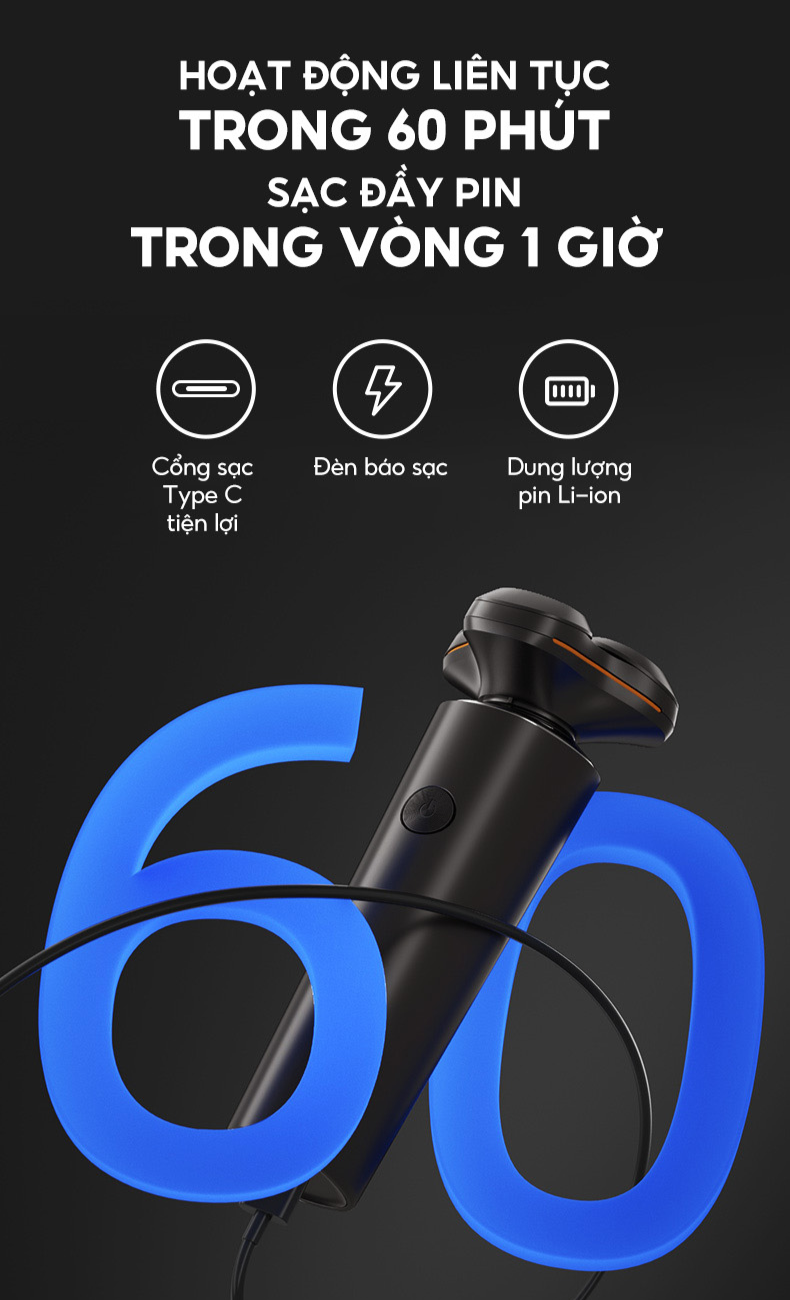 Mô tả Máy cạo râu Enchen X8S-C đa năng 5 in 1, đầu nổi 3D lưỡi dao kép mỏng, chống nước IPX7 - BH 6 tháng - 11
