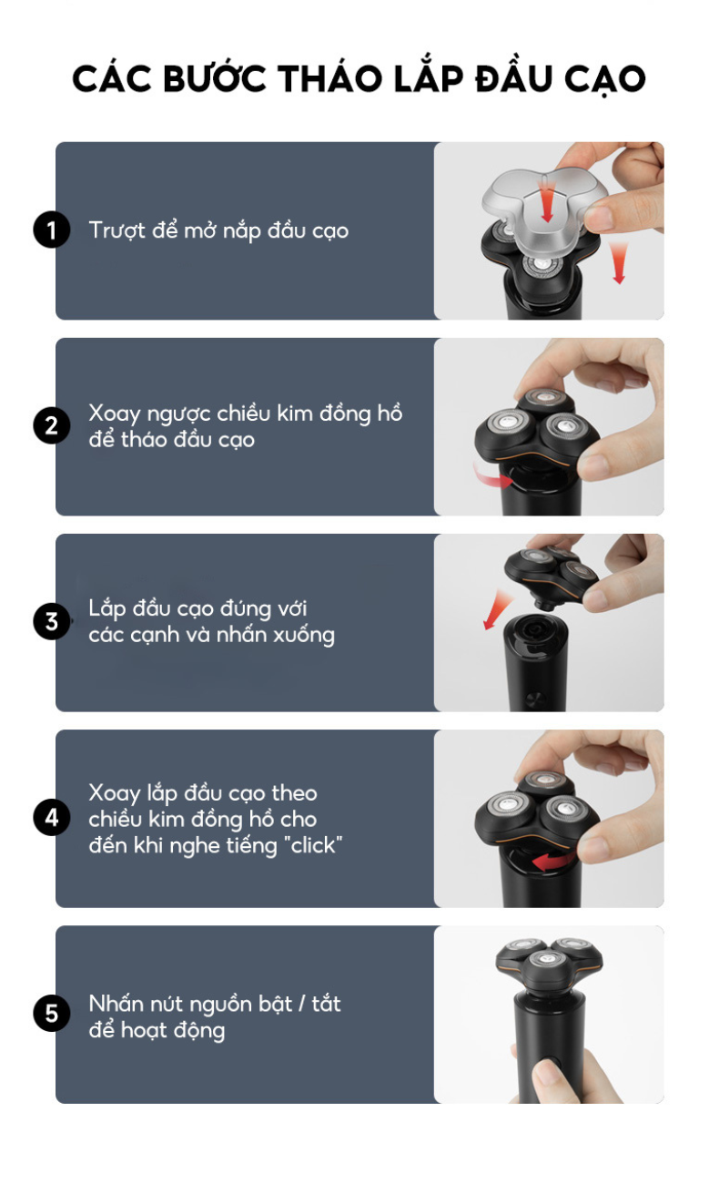 Mô tả Máy cạo râu Enchen X8S-C đa năng 5 in 1, đầu nổi 3D lưỡi dao kép mỏng, chống nước IPX7 - BH 6 tháng - 12
