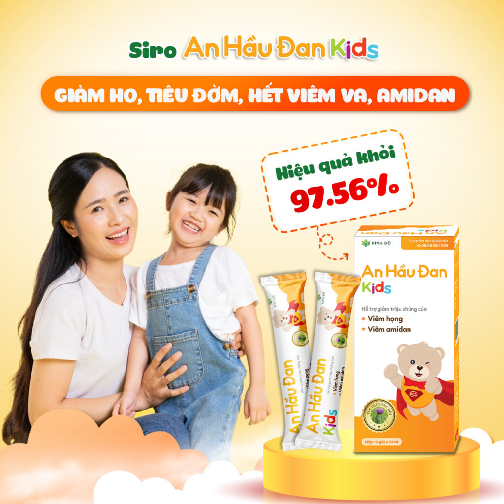 Mô tả AHĐK - Siro Ho An Hầu Đan Kids – Dành Cho Trẻ Bị Viêm Họng, Amidan (10 ống x 10ml) - 3