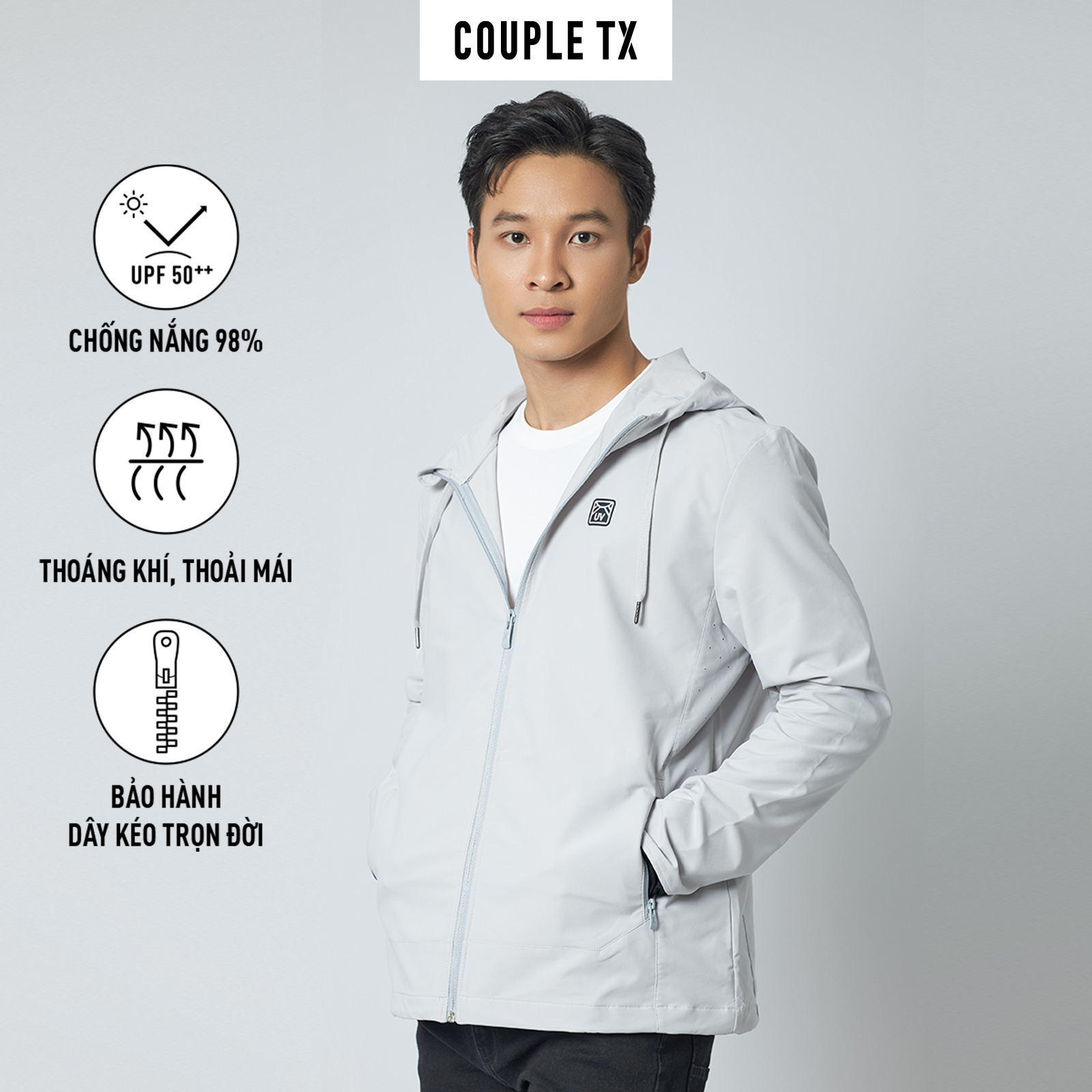 Mô tả Áo Khoác Dù UV Nam Chống Nắng Pro Windbreaker MOK 1058 - 1
