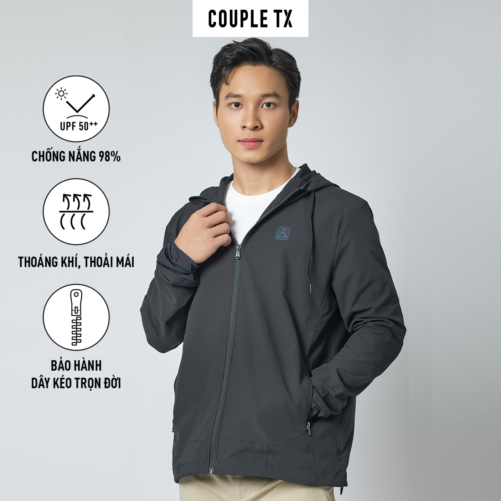 Mô tả Áo Khoác Dù UV Nam Chống Nắng Pro Windbreaker MOK 1058 - 2