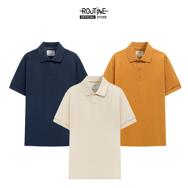 Mô tả Áo Thun Polo Nam Tay Ngắn Cotton Trơn Form Fitted - Routine 10S24POL006 - 3