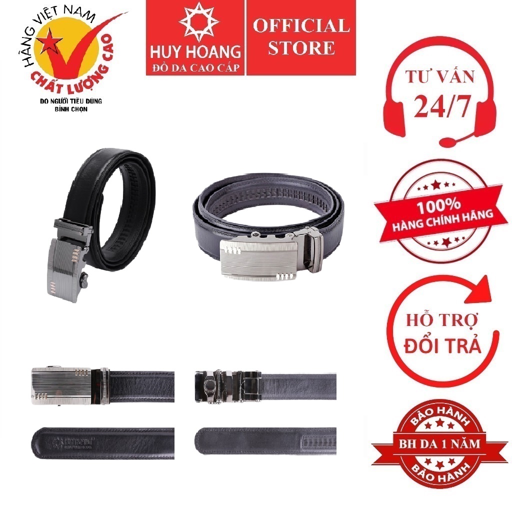 Mô tả Thắt lưng nam da bò 3,2P màu nâu HP4133 (đầu khóa giao ngẫu nhiên) - 1