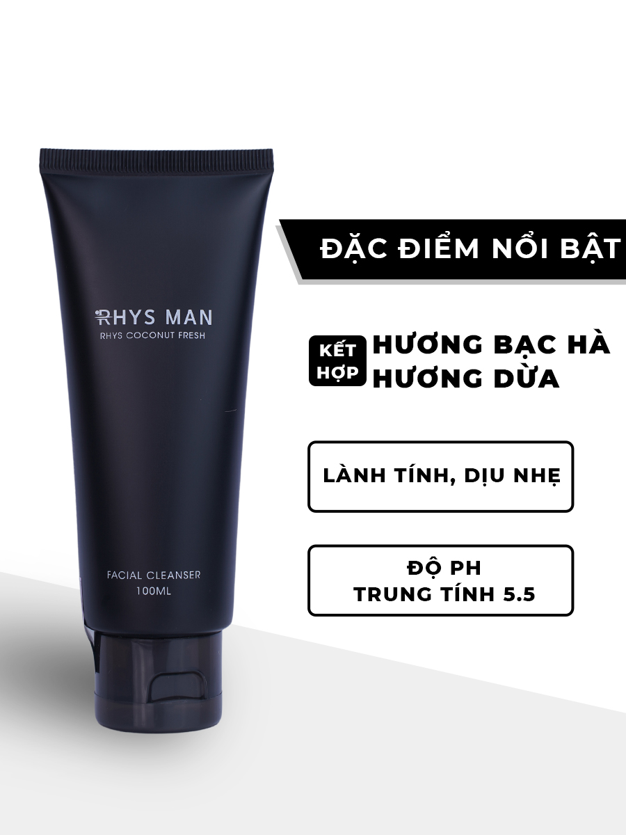 Mô tả Sữa rửa mặt nam RHYS MAN hương dừa thơm mát Rhys Coconut Fresh 100ml - 2