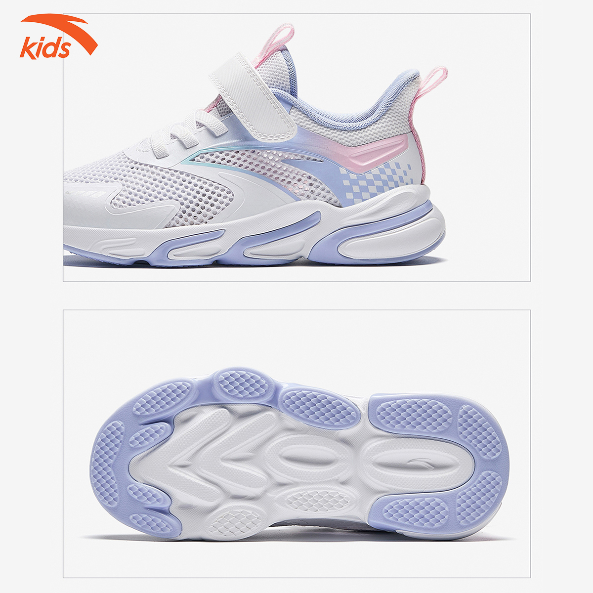 Mô tả Giày Chạy Thể Thao Bé Gái Lưới Thoáng Khí Size 28-32 Anta Kids Red Flame 3224B9908 - 4