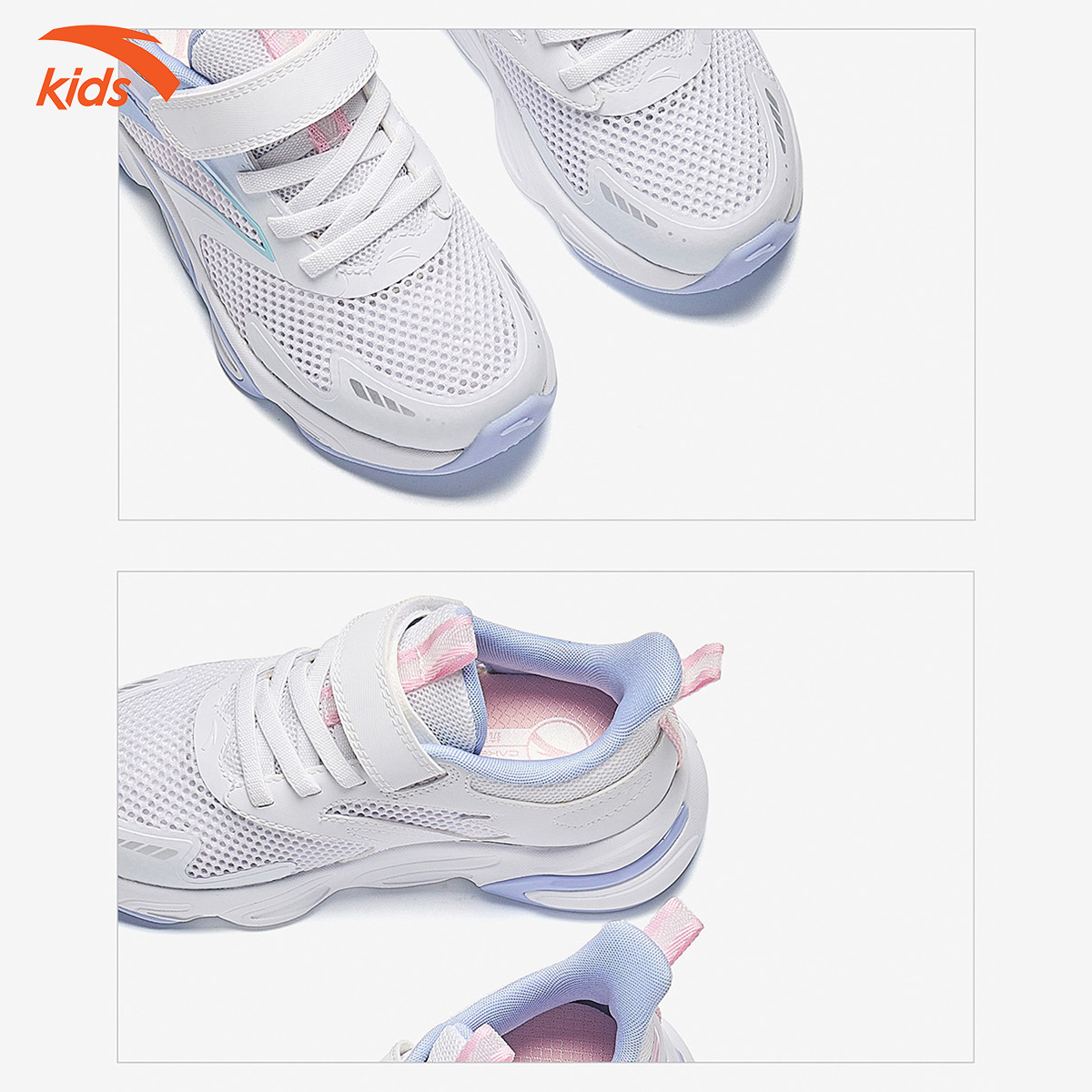 Mô tả Giày Chạy Thể Thao Bé Gái Lưới Thoáng Khí Size 28-32 Anta Kids Red Flame 3224B9908 - 5
