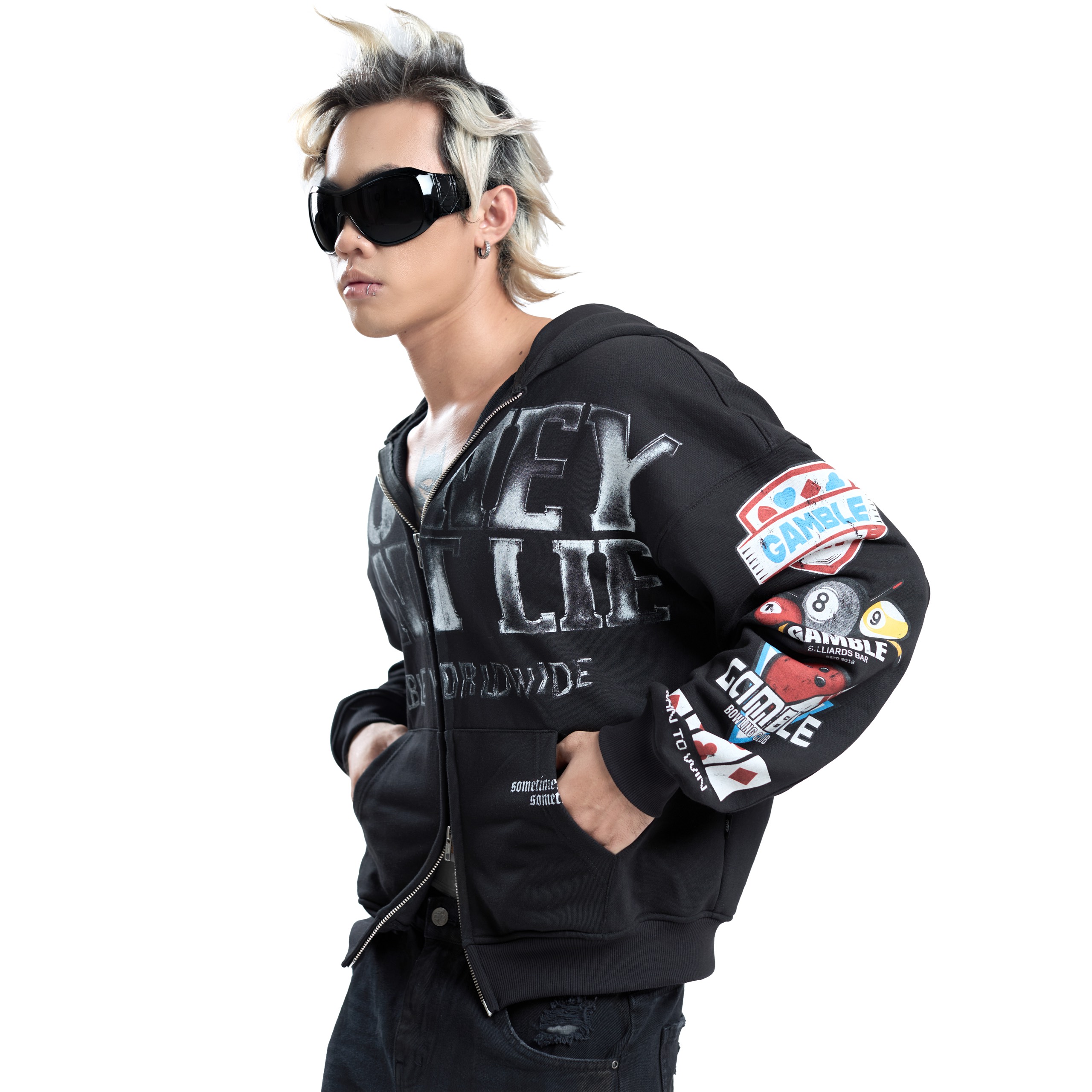 Mô tả MDL FULLZIP HOODIE / BLACK / Áo Hoodie Dây Kéo Vải Nỉ Chân Cua / GAMBLE WORLDWIDE - 4