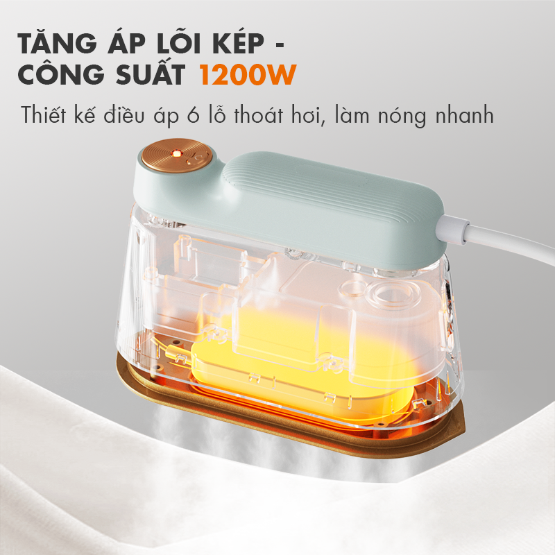 Mô tả Bàn ủi hơi nước cầm tay Gaabor HM-M01A 2in1 thích hợp cho mọi loại vải bàn là cầm tay bàn ủi hơi nước dung tích lớn - 5