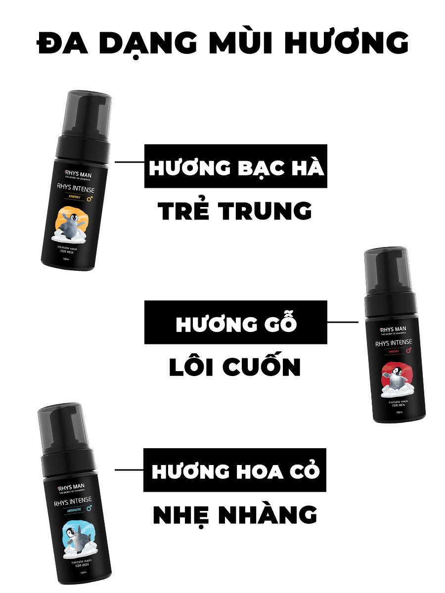 Mô tả Bọt vệ sinh nam RHYS MAN tạo bọt mịn Rhys Intense 100ml - 2