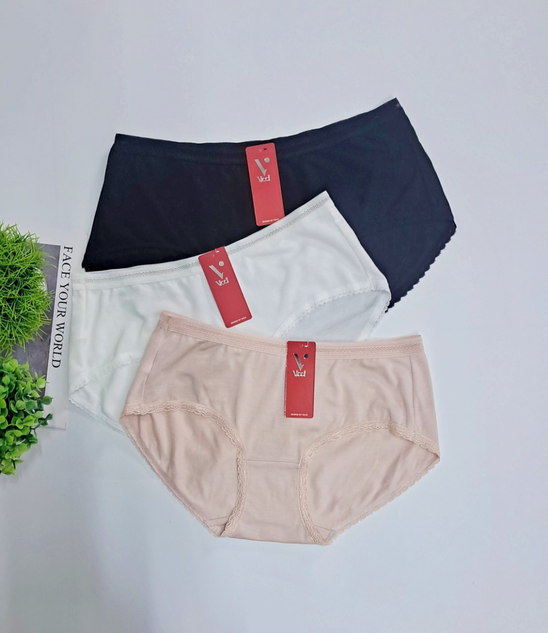 Mô tả Set quần lót nữ cotton lụa Vicci 109 mềm mại, êm ái, thấm hút mồ hôi, kháng khuẩn khử mùi - 4