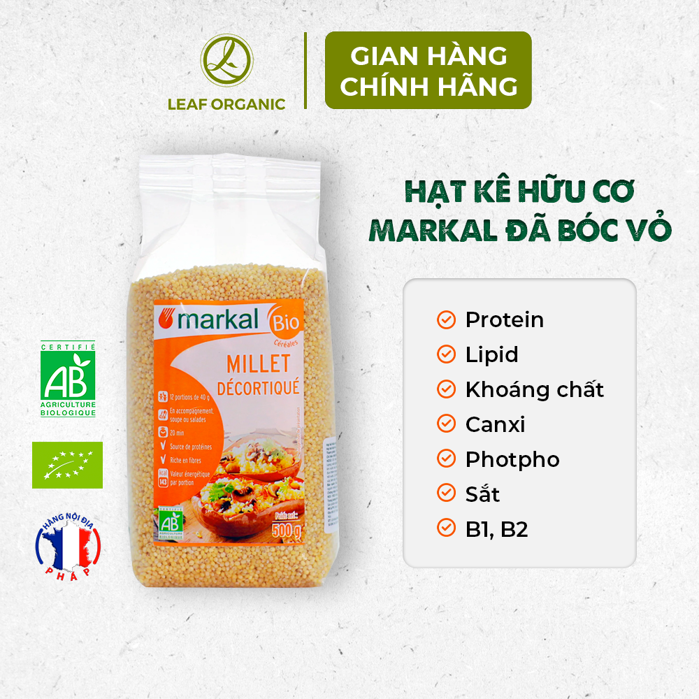 Mô tả Hạt kê hữu cơ đã tách vỏ Markal 500g Pháp - 1