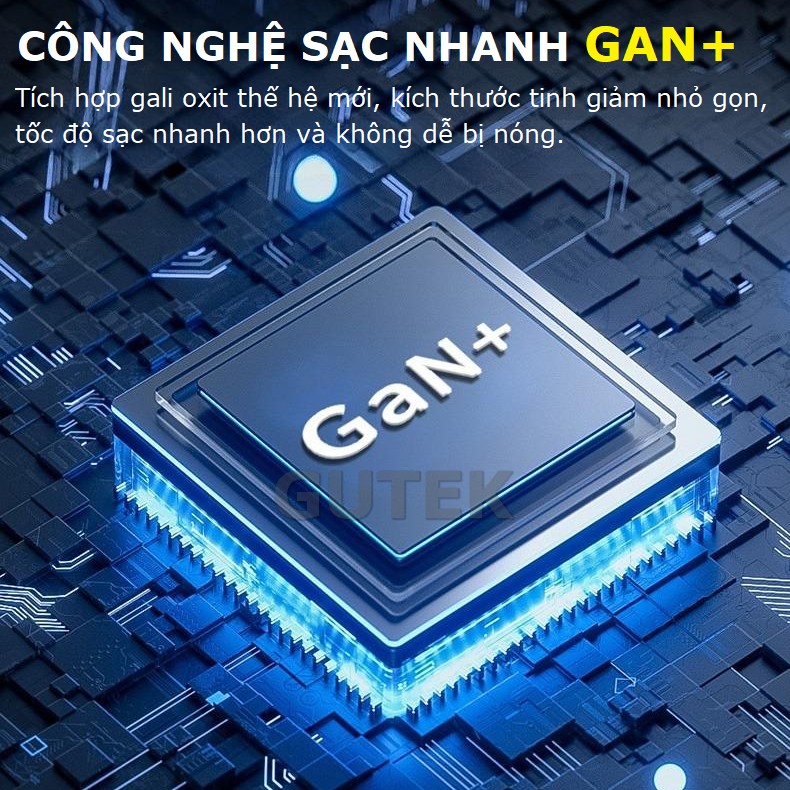 Mô tả Củ sạc nhanh GAN+ PD30W 2 cổng cắm usb type-c dùng cho điện thoại iphone samsung oppo – Gutek S520 - 5