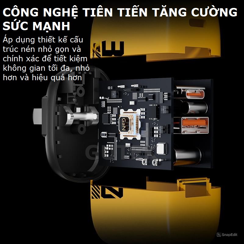 Mô tả Củ sạc nhanh GAN+ PD30W 2 cổng cắm usb type-c dùng cho điện thoại iphone samsung oppo – Gutek S520 - 6