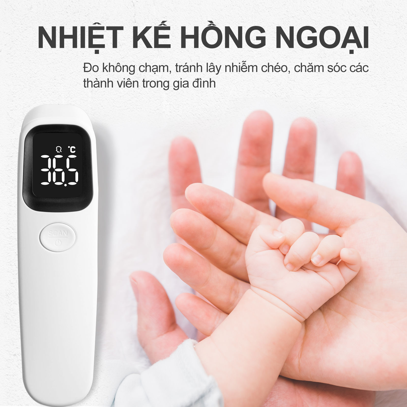 Mô tả Nhiệt Kế Hồng Ngoại Đo Trán Sinocare AER-R1D1 - 1