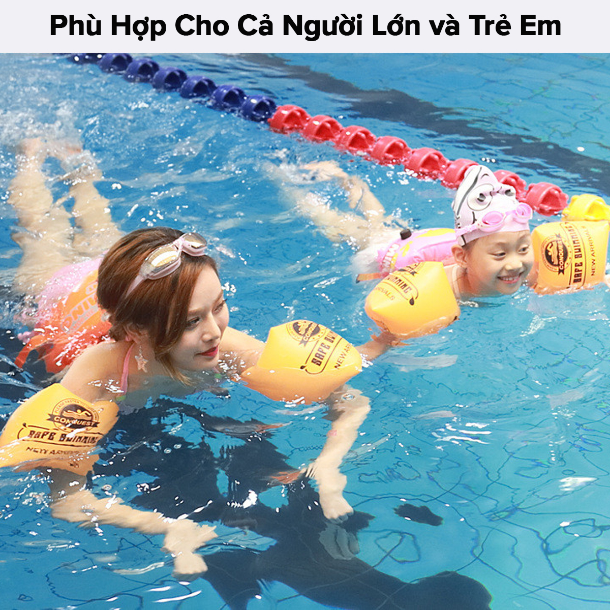 Mô tả Phao Tay Tập Bơi Size Lớn, Dày Sử Dụng Lâu Bền – 2 Chiếc Phao Tay Cho Cả Người Lớn và Trẻ Em Hãng Amalife - 8