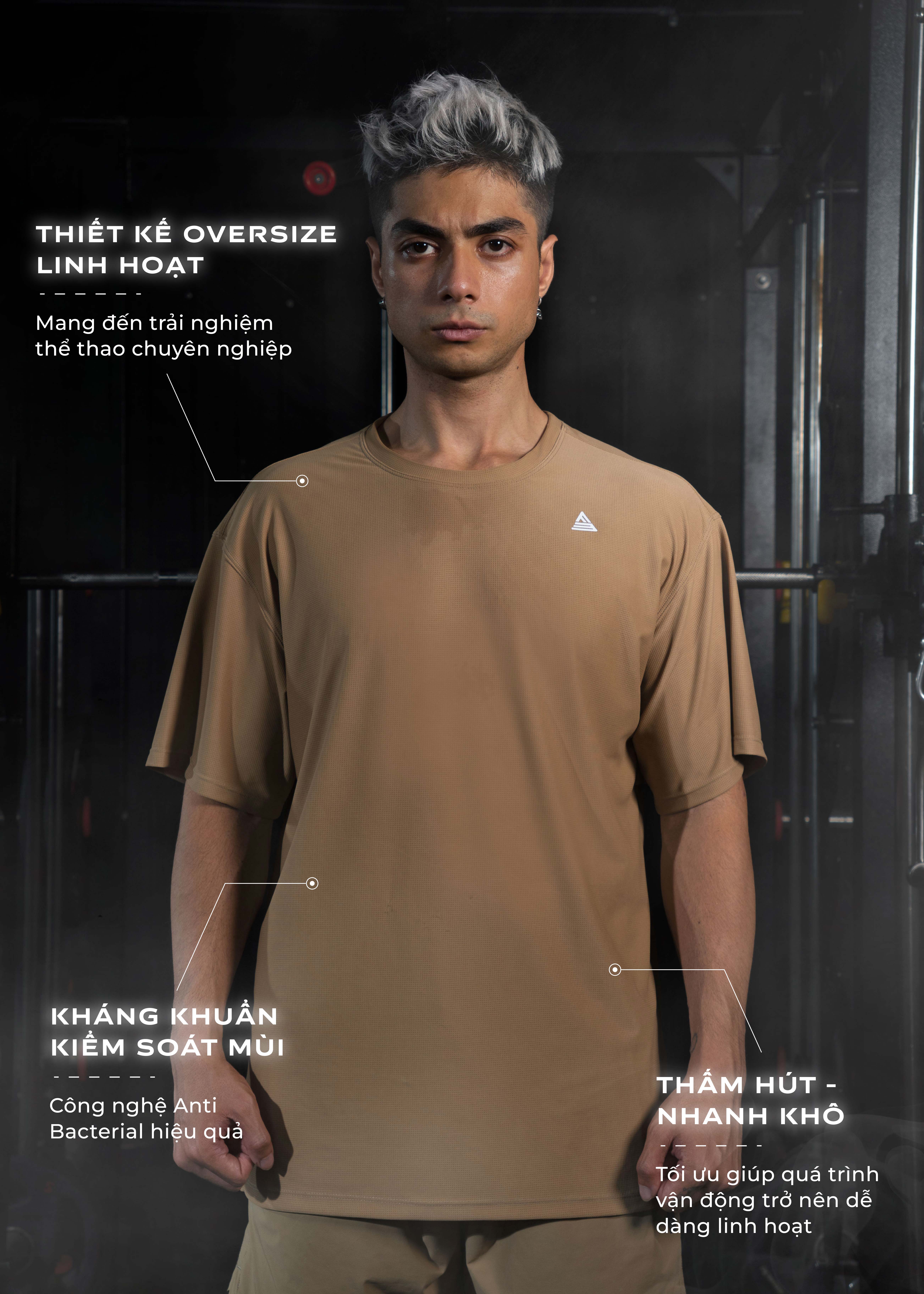 Mô tả Áo tập gym nam Fitme Performance 2.0 form oversize co giãn cao cấp, hỗ trợ boxing chạy bộ AOTN01 - 3