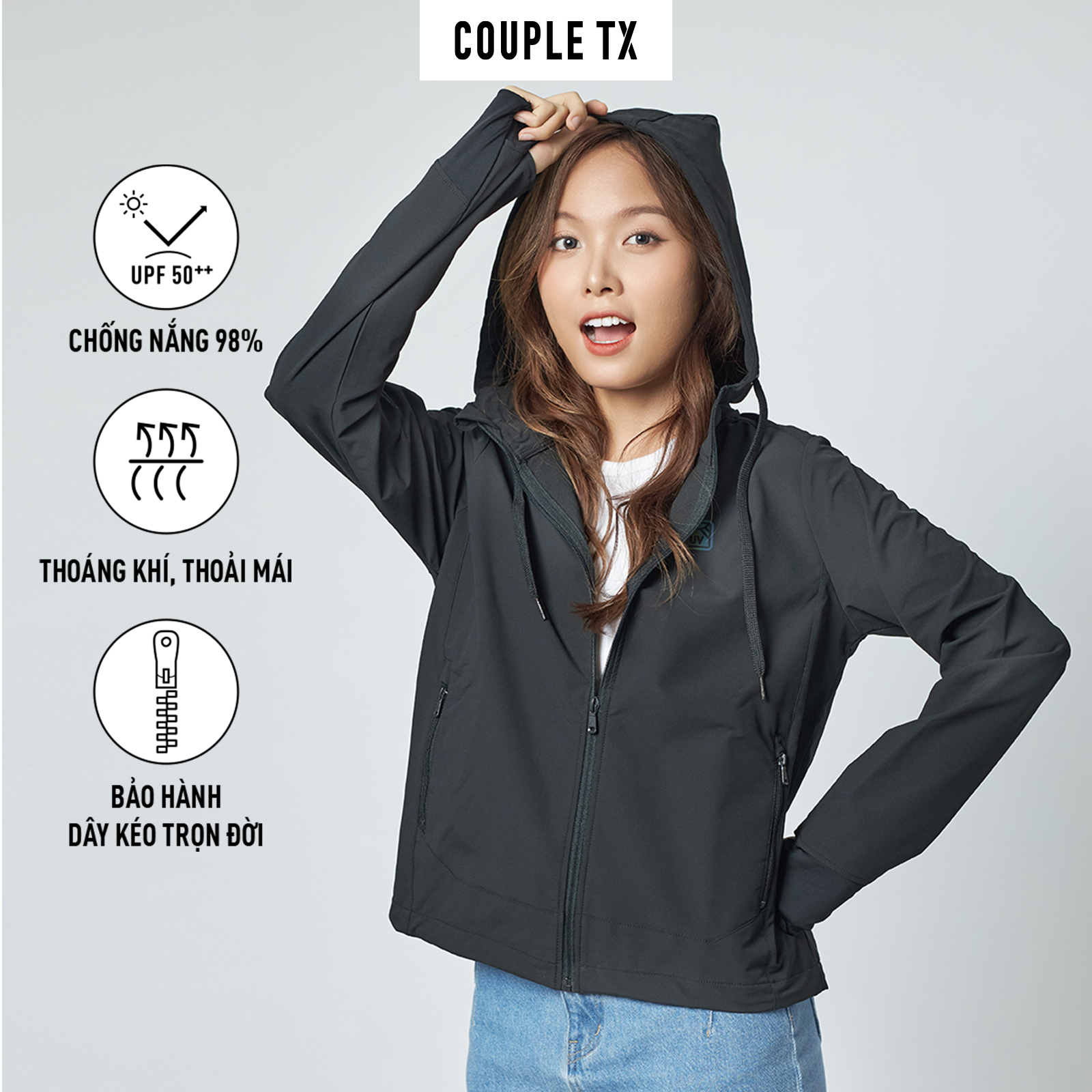 Mô tả Áo Khoác Dù UV Nữ Chống Nắng Pro Windbreaker WOK 2058 - 1
