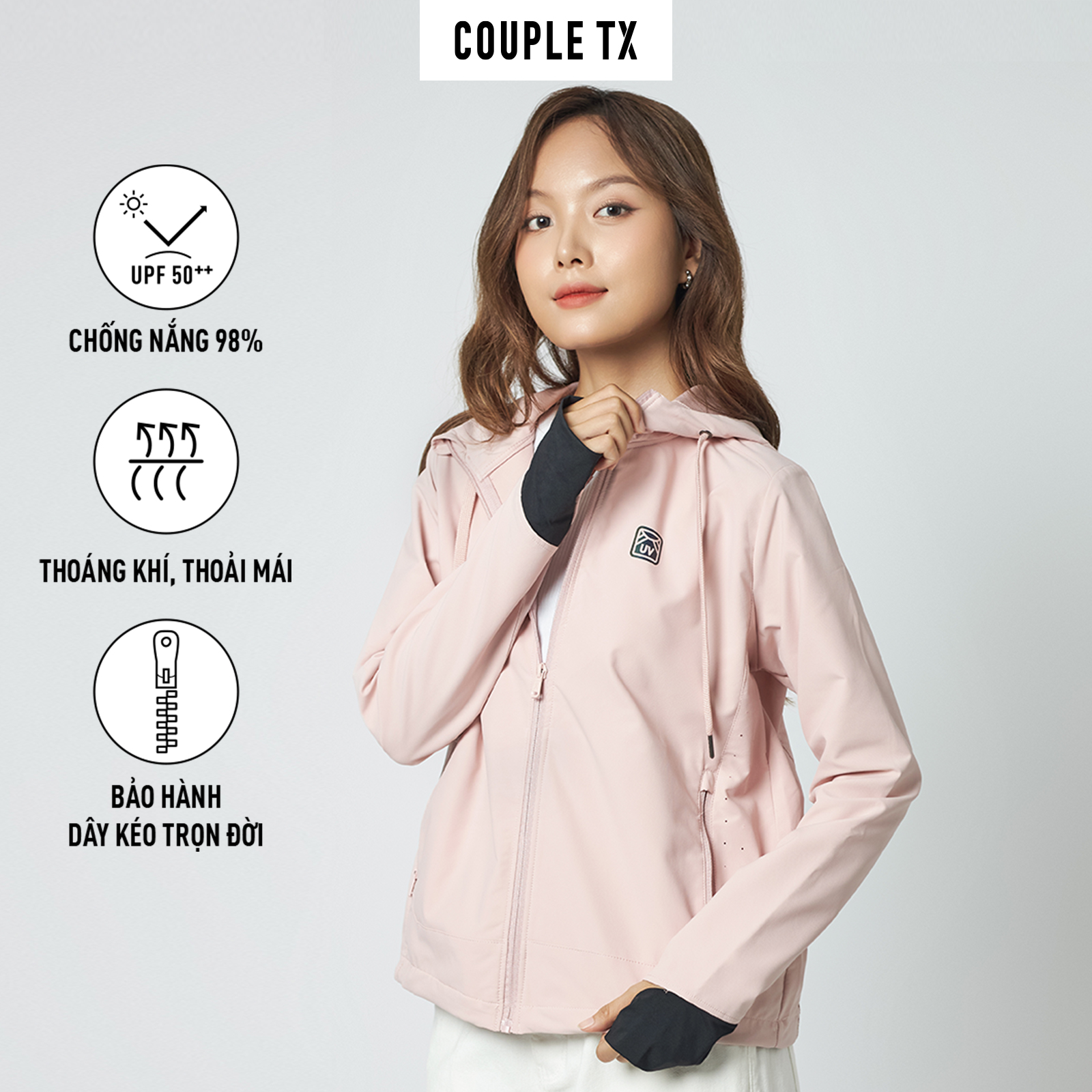 Mô tả Áo Khoác Dù UV Nữ Chống Nắng Pro Windbreaker WOK 2058 - 2