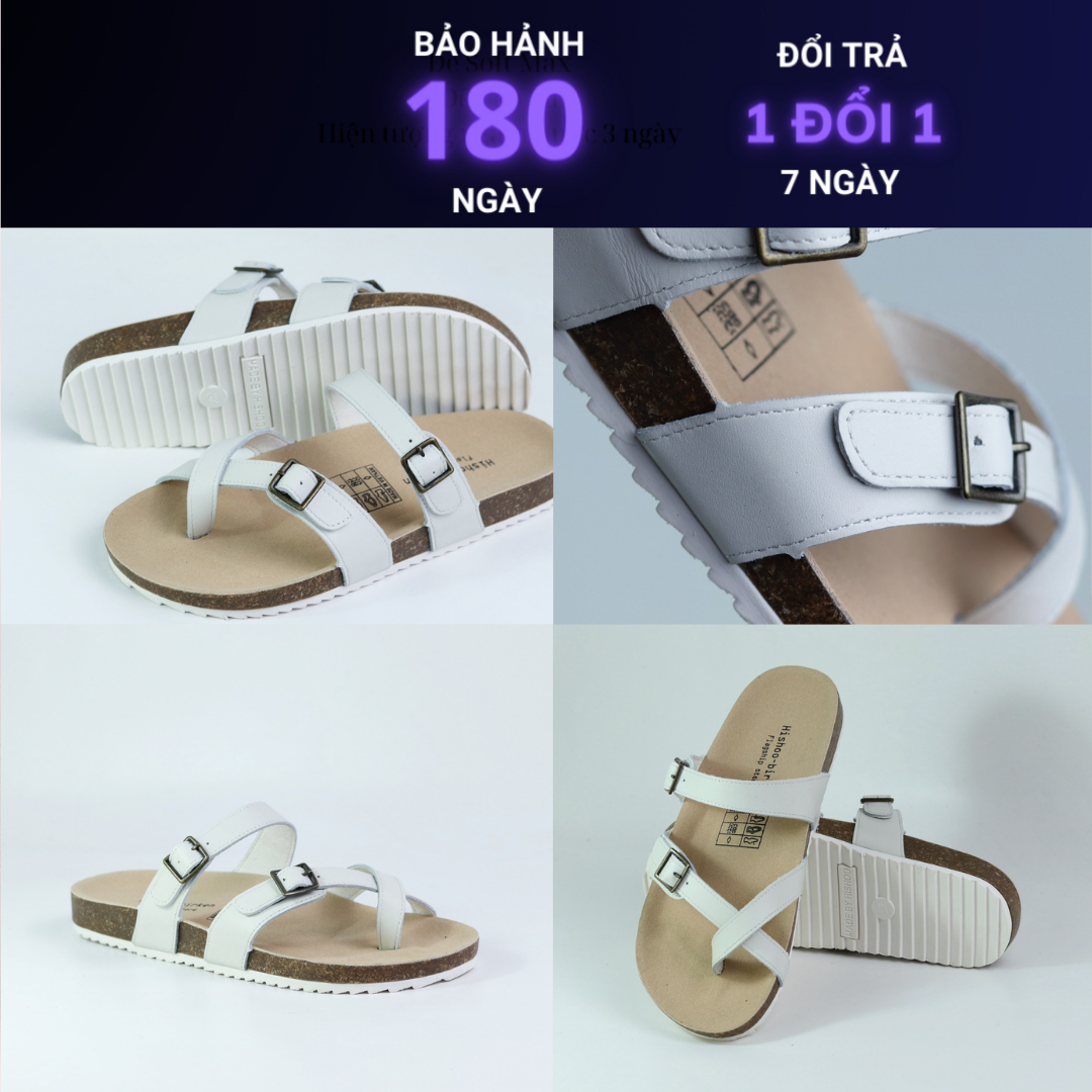 Mô tả Dép Đế Trấu Nam Nữ Birken Xỏ Ngón Da Bò Sáp Hishoo M098 - 4