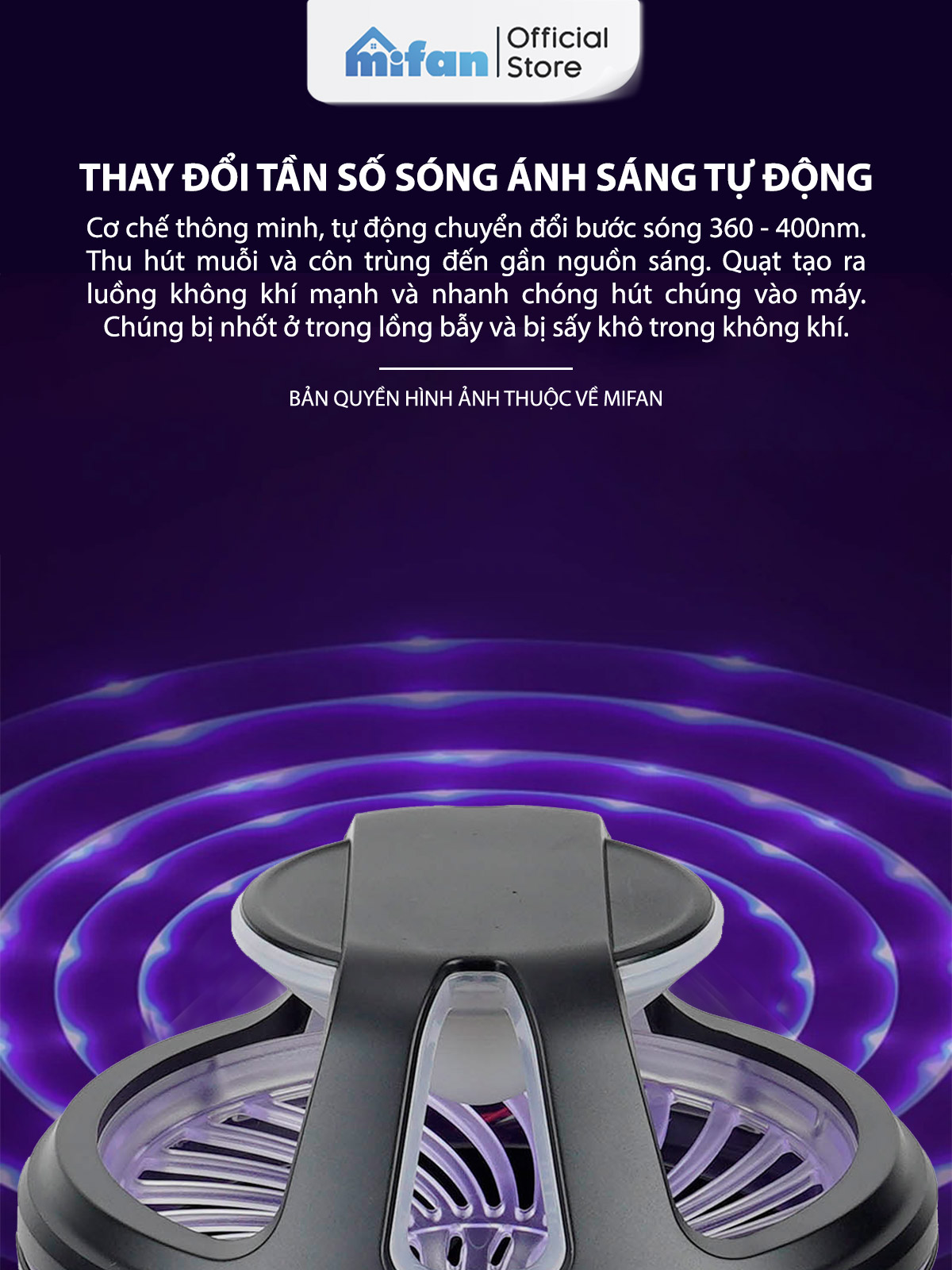 Đèn bắt muỗi MIFAN - không tiếng ồn