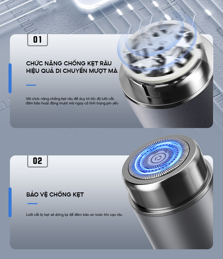 Mô tả Máy cạo râu mini Enchen Z3 lưỡi dao 3 vòng tự mài, chống kẹt râu, pin dùng đến 3 tháng - BH 6 tháng - 9