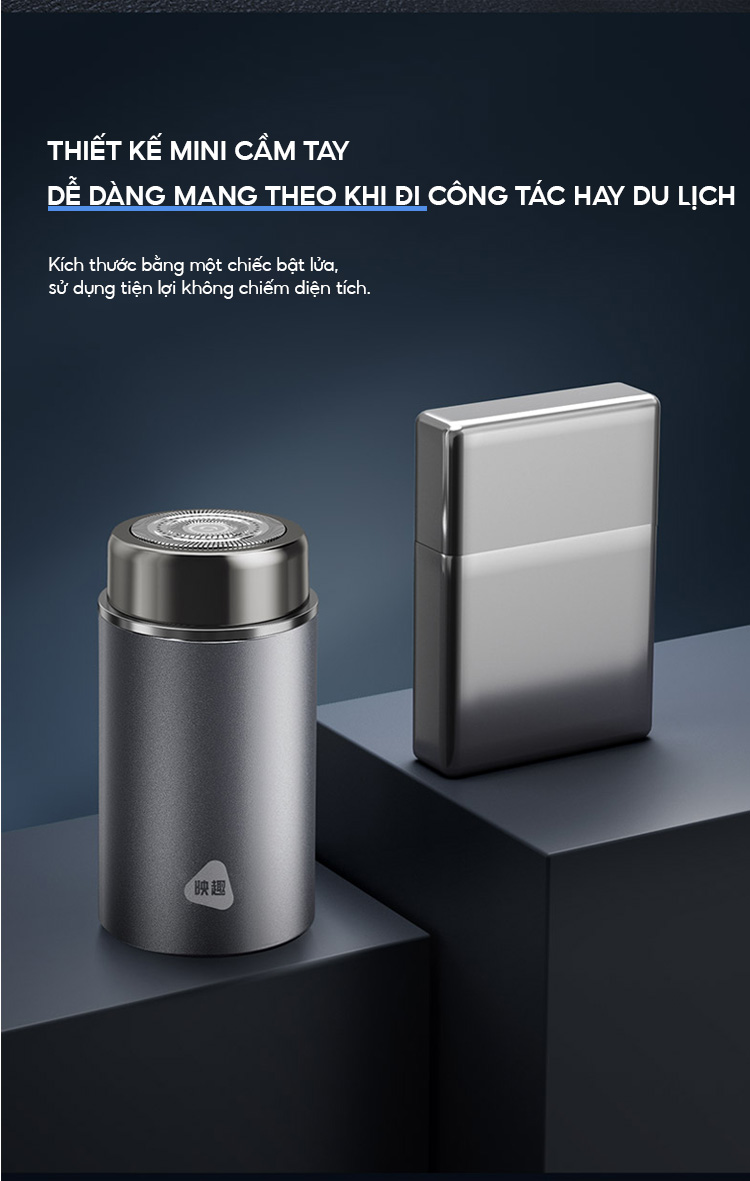 Mô tả Máy cạo râu mini Enchen Z3 lưỡi dao 3 vòng tự mài, chống kẹt râu, pin dùng đến 3 tháng - BH 6 tháng - 12
