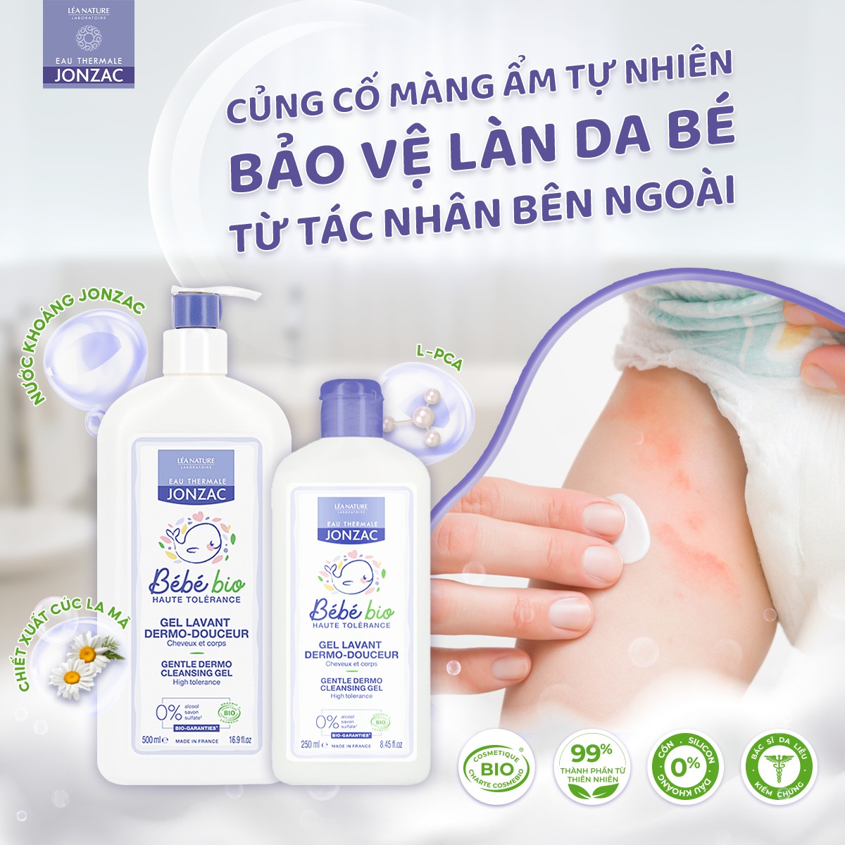 Mô tả Gel Tắm Gội Hữu Cơ JONZAC Dành Cho Bé Từ Sơ Sinh (250Ml-500Ml) - 2