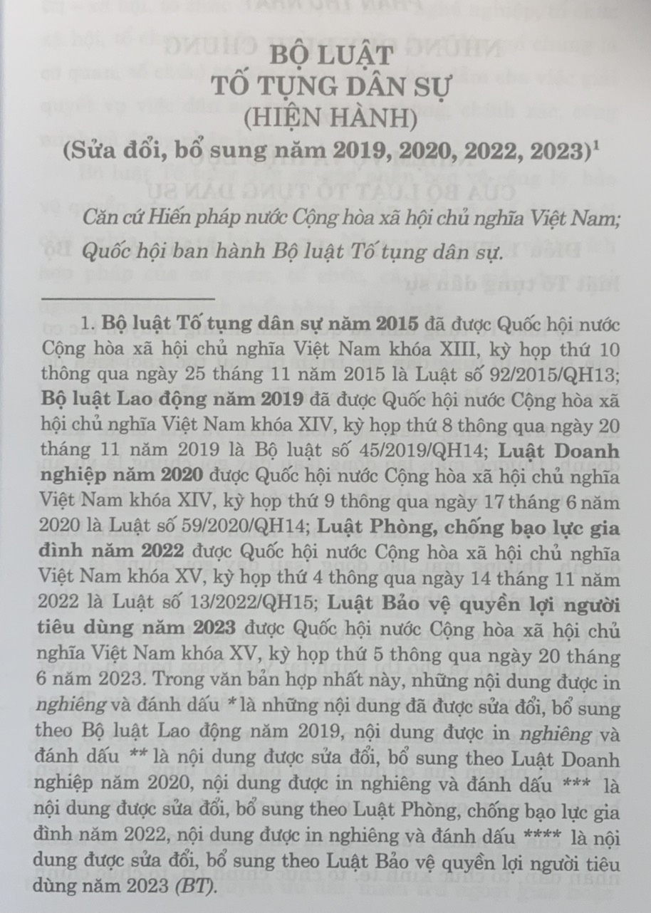 Mô tả Sách - Bộ luật tố tụng dân sự (hiện hành) (sửa đổi, bổ sung năm 2019, 2020, 2022, 2023) - 4