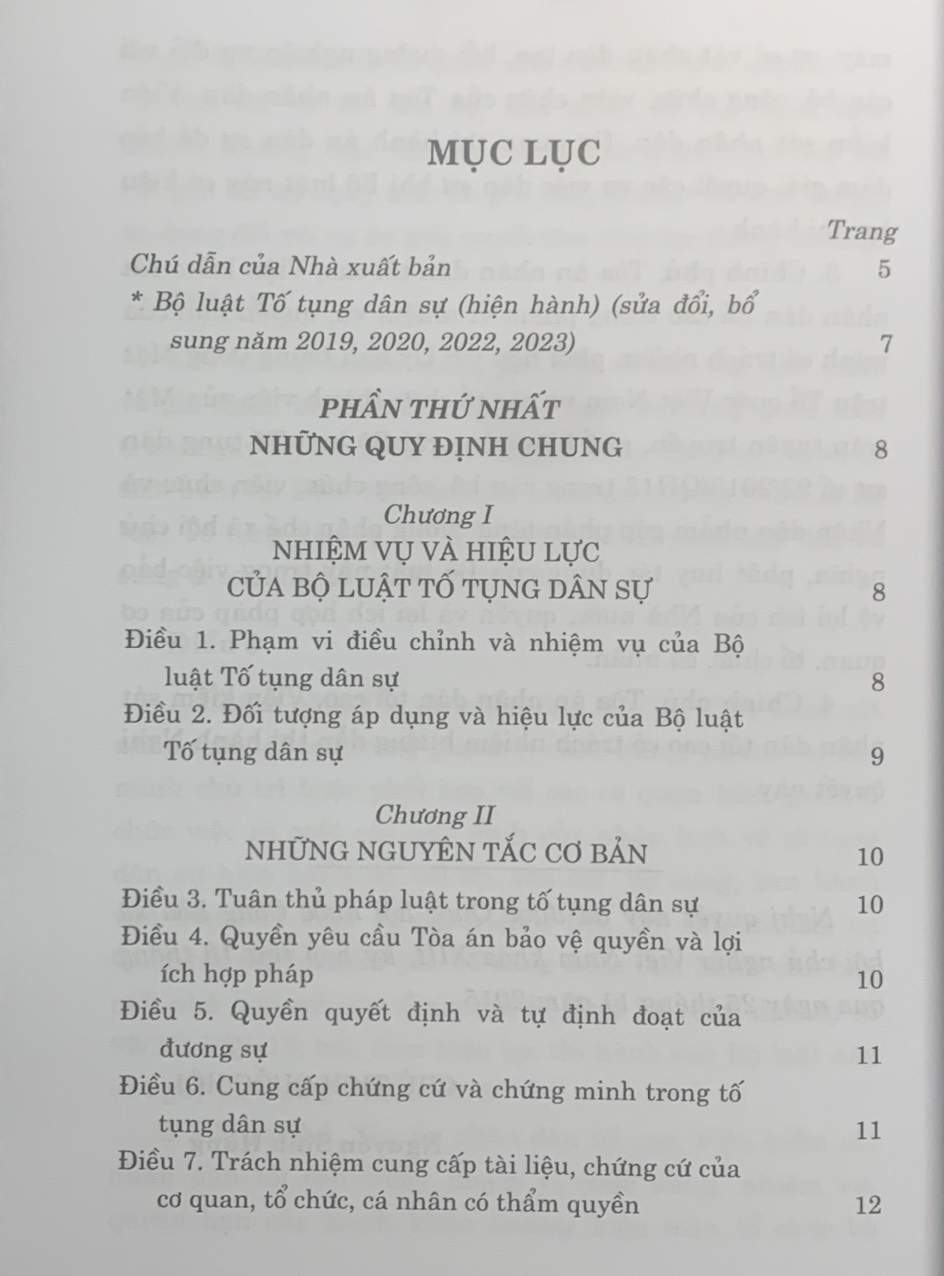 Mô tả Sách - Bộ luật tố tụng dân sự (hiện hành) (sửa đổi, bổ sung năm 2019, 2020, 2022, 2023) - 6