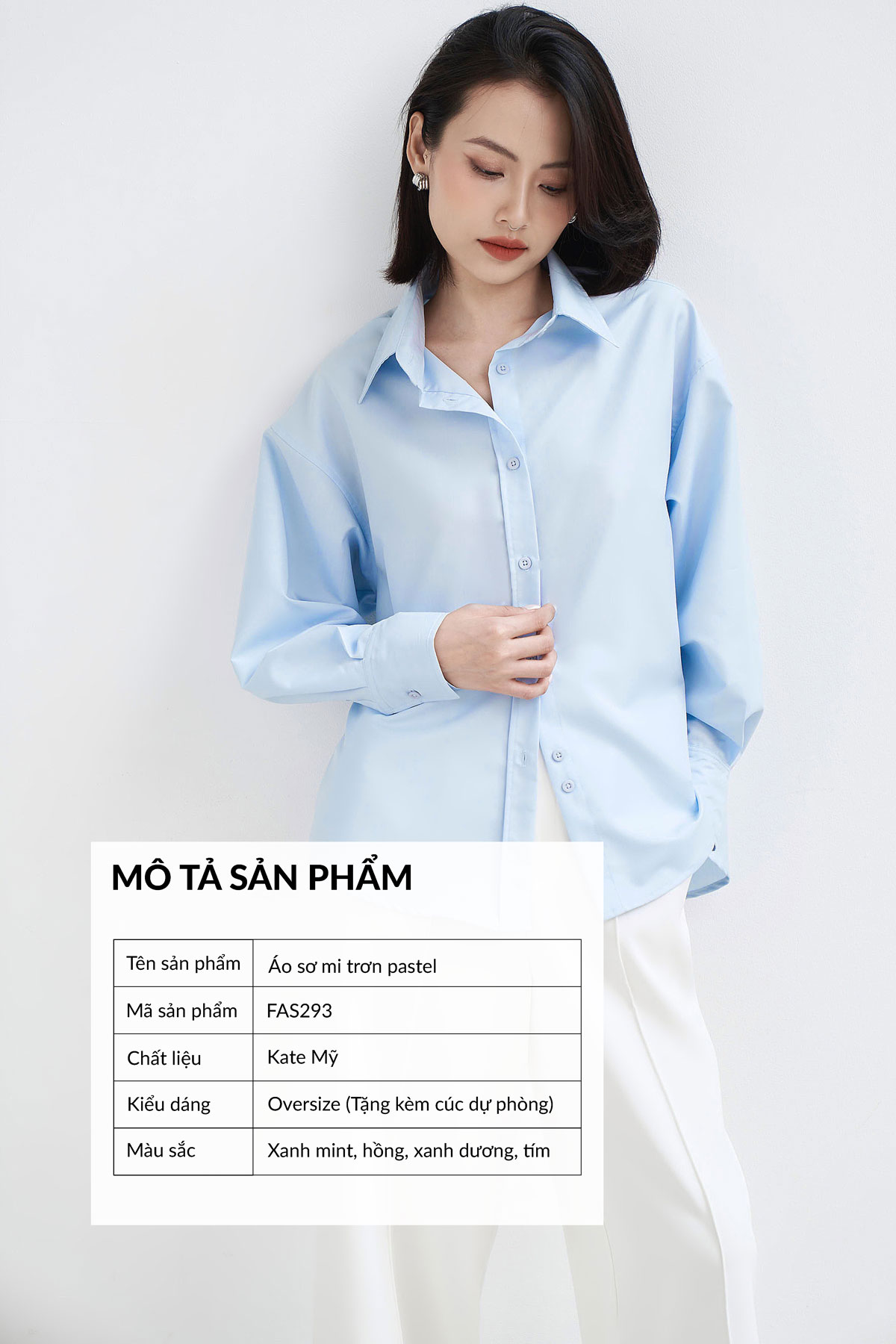 Áo sơ mi nữ pastel GILLEE FAS293