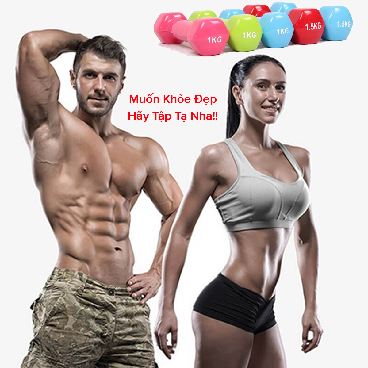 Mô tả Tạ Nhựa Cao Su Cao Cấp 1kg, 2kg, 3kg, 0.5kg – Tạ Tay Tập Gym, Yoga, Boxing Cho Nam Nữ Trẻ Em Chính Hãng Amalife - 2