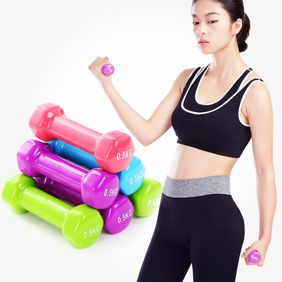 Mô tả Tạ Nhựa Cao Su Cao Cấp 1kg, 2kg, 3kg, 0.5kg – Tạ Tay Tập Gym, Yoga, Boxing Cho Nam Nữ Trẻ Em Chính Hãng Amalife - 4