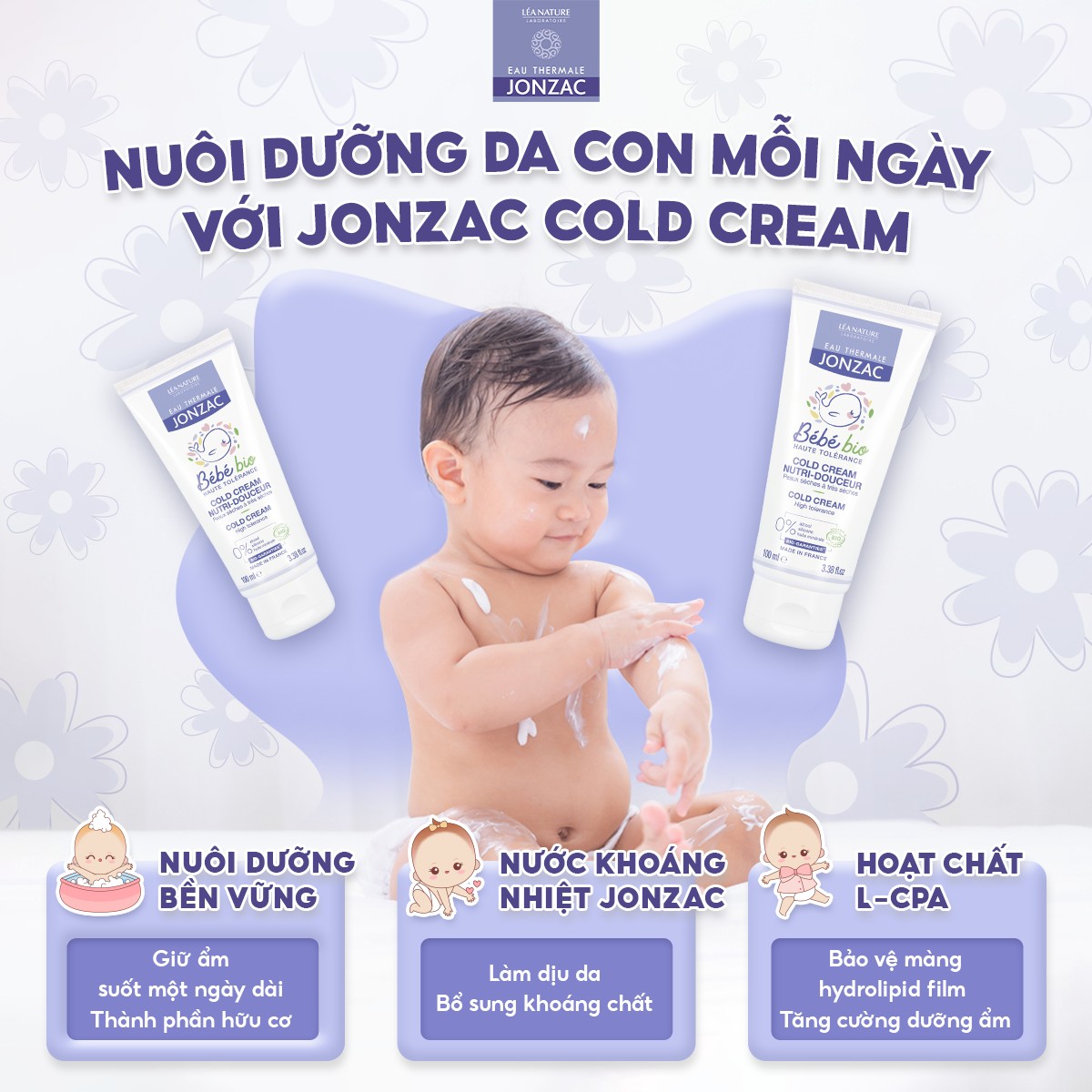 Mô tả Kem Dưỡng Ẩm Hữu cơ JONZAC dành cho bé từ sơ sinh 100ml - 5