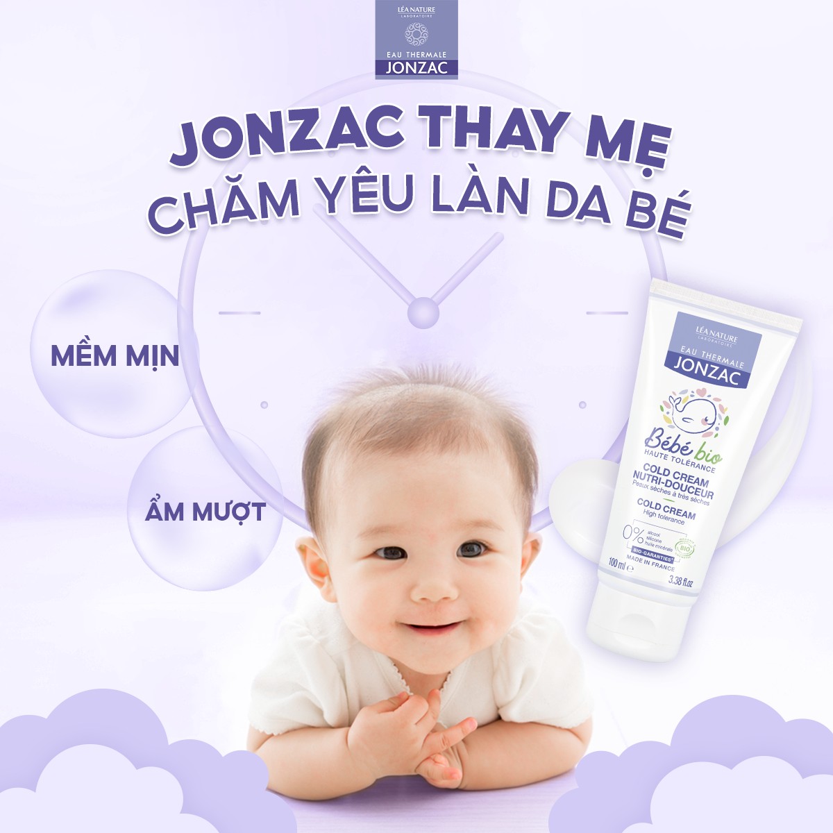 Mô tả Kem Dưỡng Ẩm Hữu cơ JONZAC dành cho bé từ sơ sinh 100ml - 6