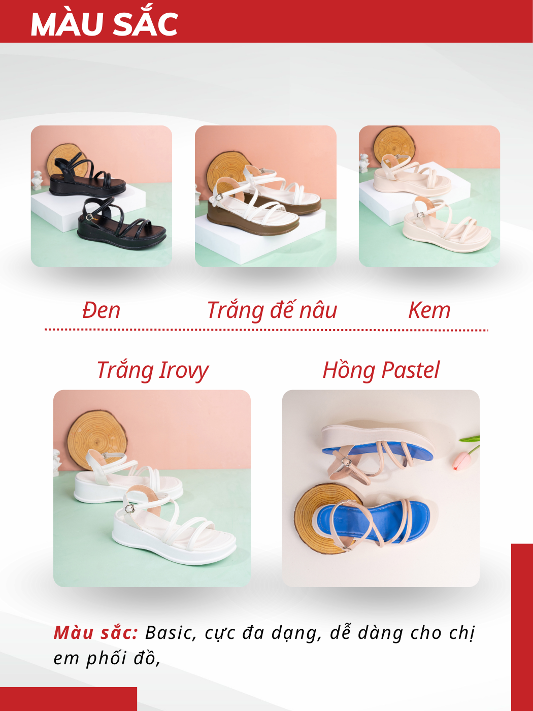 Mô tả Giày Sandal Nữ Đế Xuồng 5cm Quai Mảnh Pixie H307 - 4