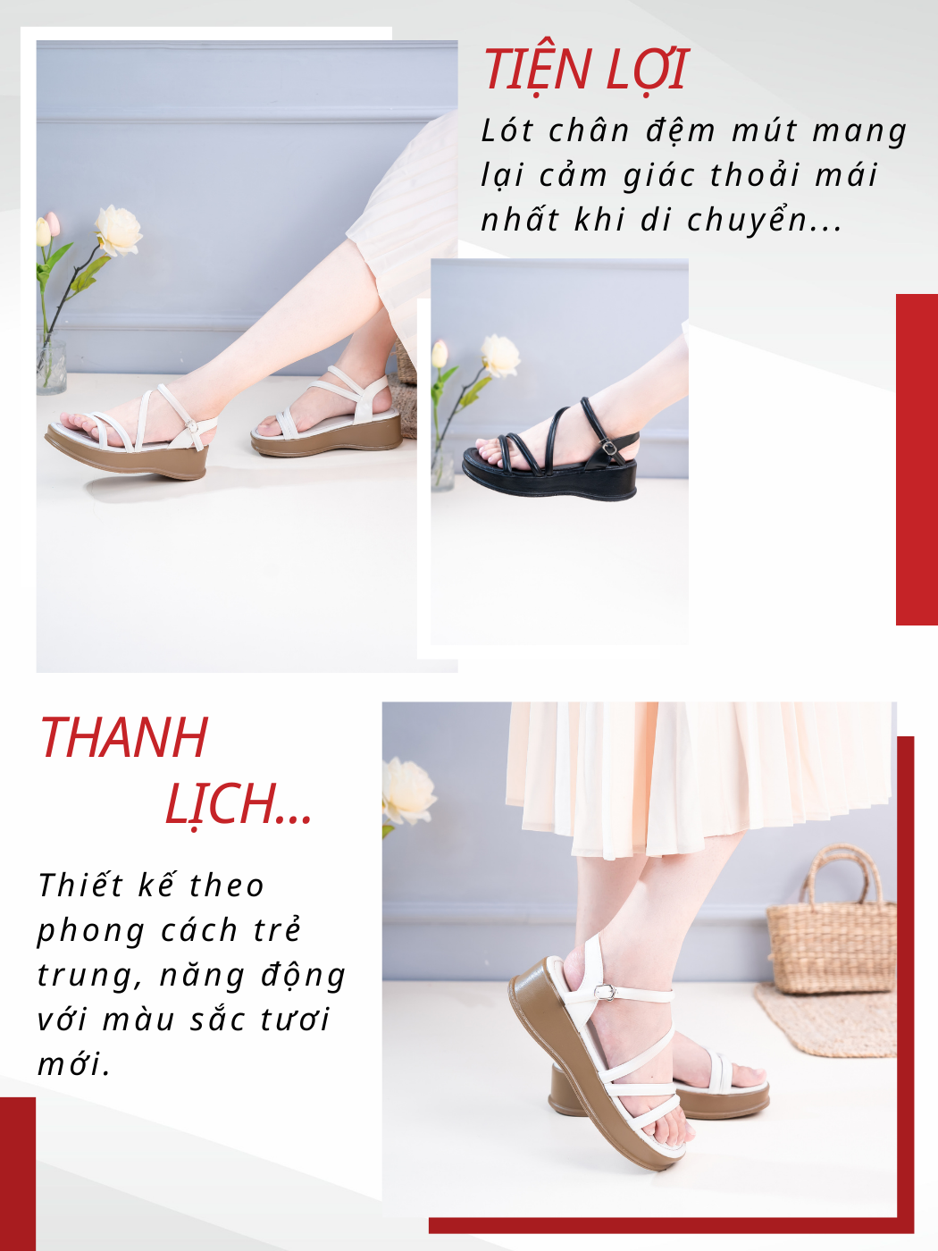 Mô tả Giày Sandal Nữ Đế Xuồng 5cm Quai Mảnh Pixie H307 - 5