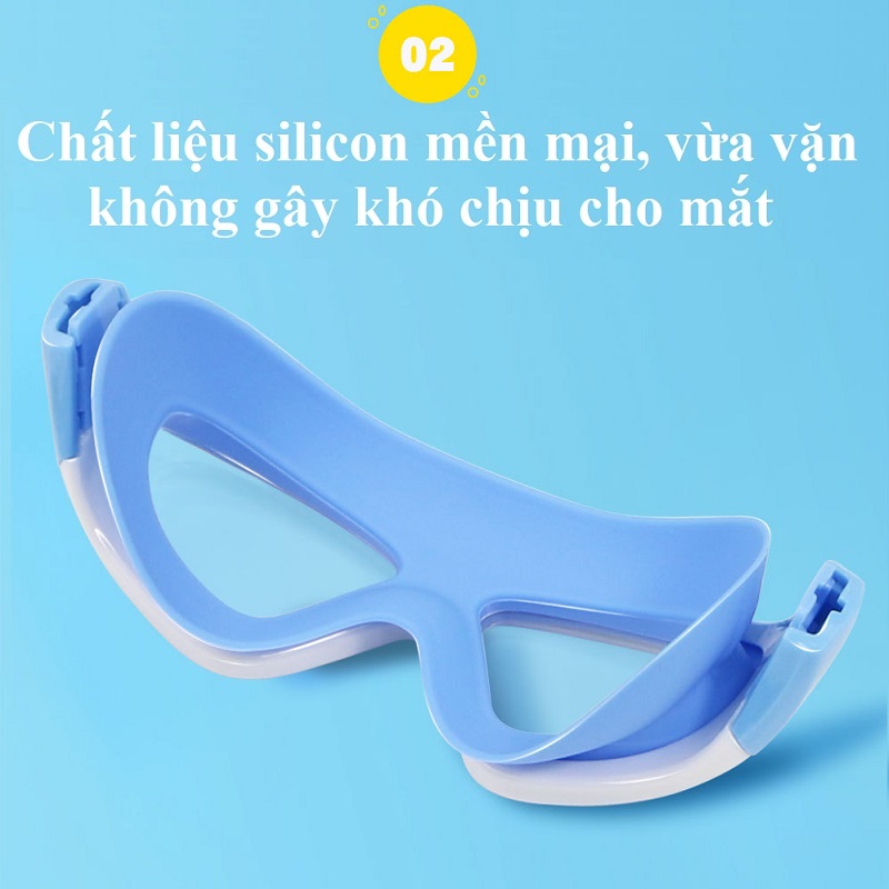 Mô tả Kính bơi cho bé trai gái SKIDS mũ bơi trẻ em cao cấp chống nước sương mù kèm nút bịt tai - 2