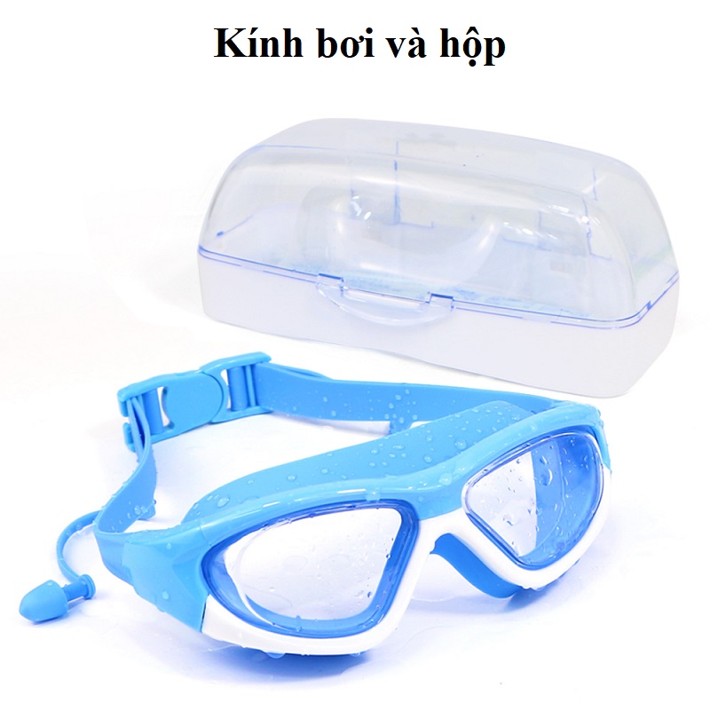 Mô tả Kính bơi cho bé trai gái SKIDS mũ bơi trẻ em cao cấp chống nước sương mù kèm nút bịt tai - 4