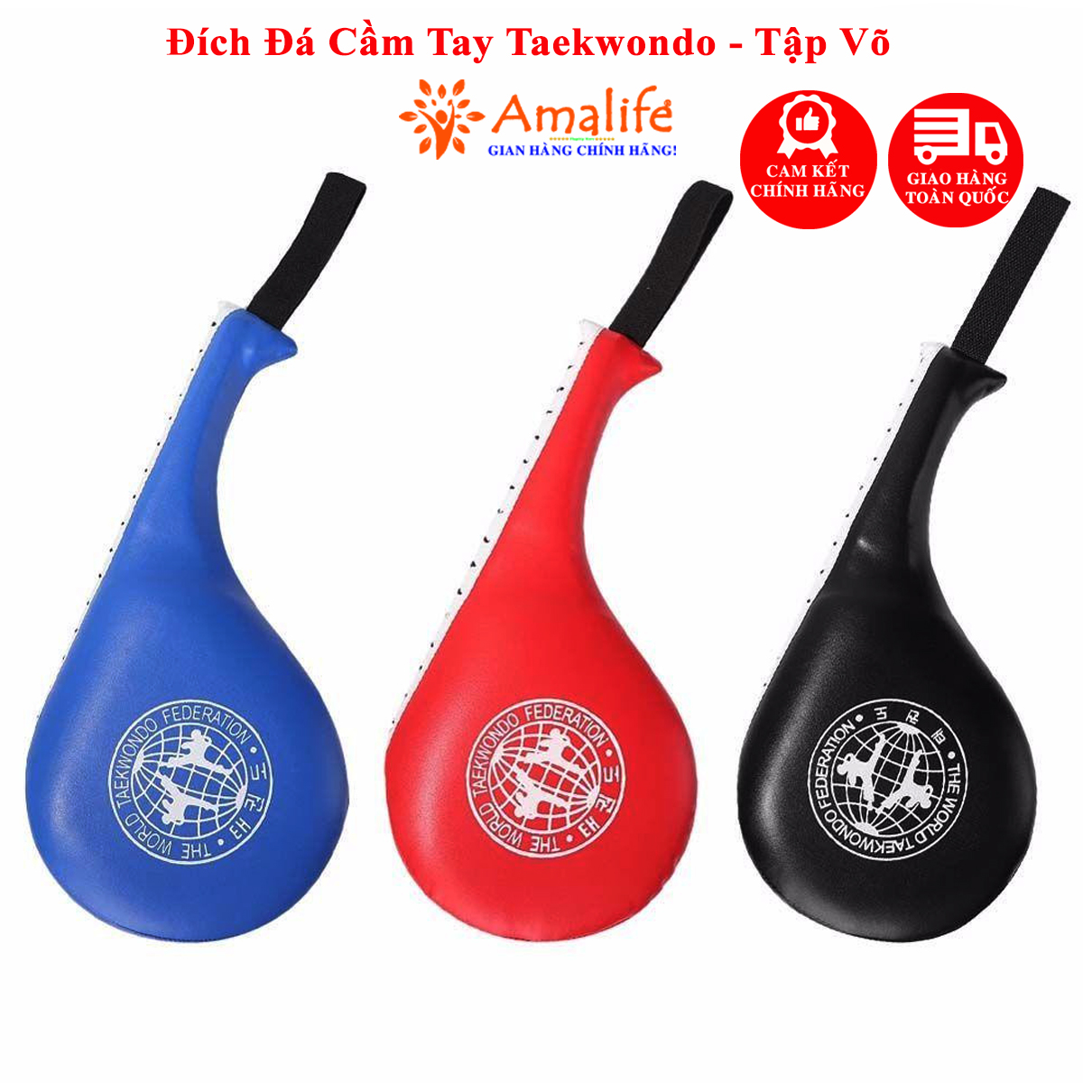 Mô tả Đích Đá Cầm Tay Tập Võ Thuật Taekwondo, Vovinam, Karatedo, Boxing Bọc Da PU Cao Cấp Kêu To Chính Hãng Amalife - 8